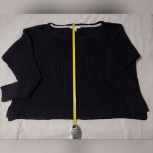 Victoria's Secret Crop Heavy Knit Cotton Sweater Black XL